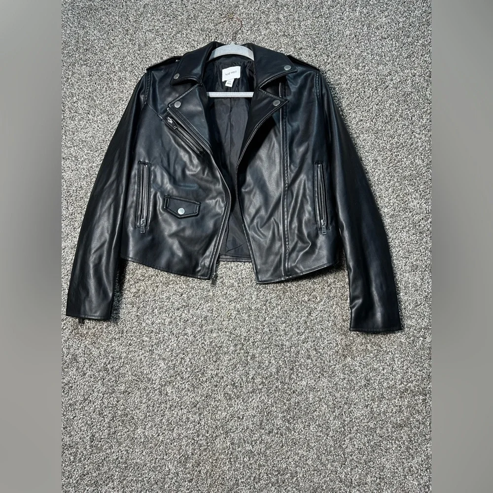 NWT Nine West Faux-Leather Moto Jacket Size XS - Picture 5 of 9